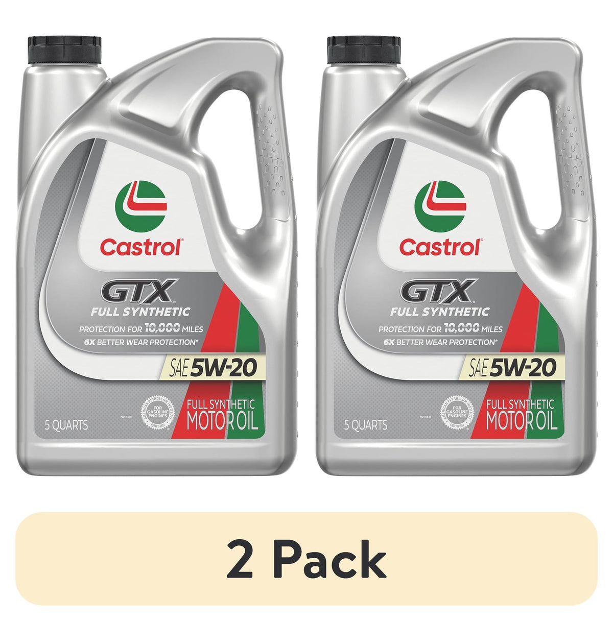 Castrol GTX Full Synthetic 5W-20 Motor Oil, 5 Quarts