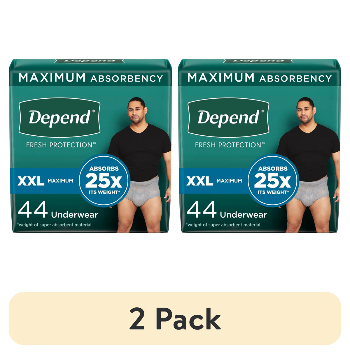 Depend Fresh Protection Incontinence Underwear for Men, Adult Diapers, XXL (44 Count)