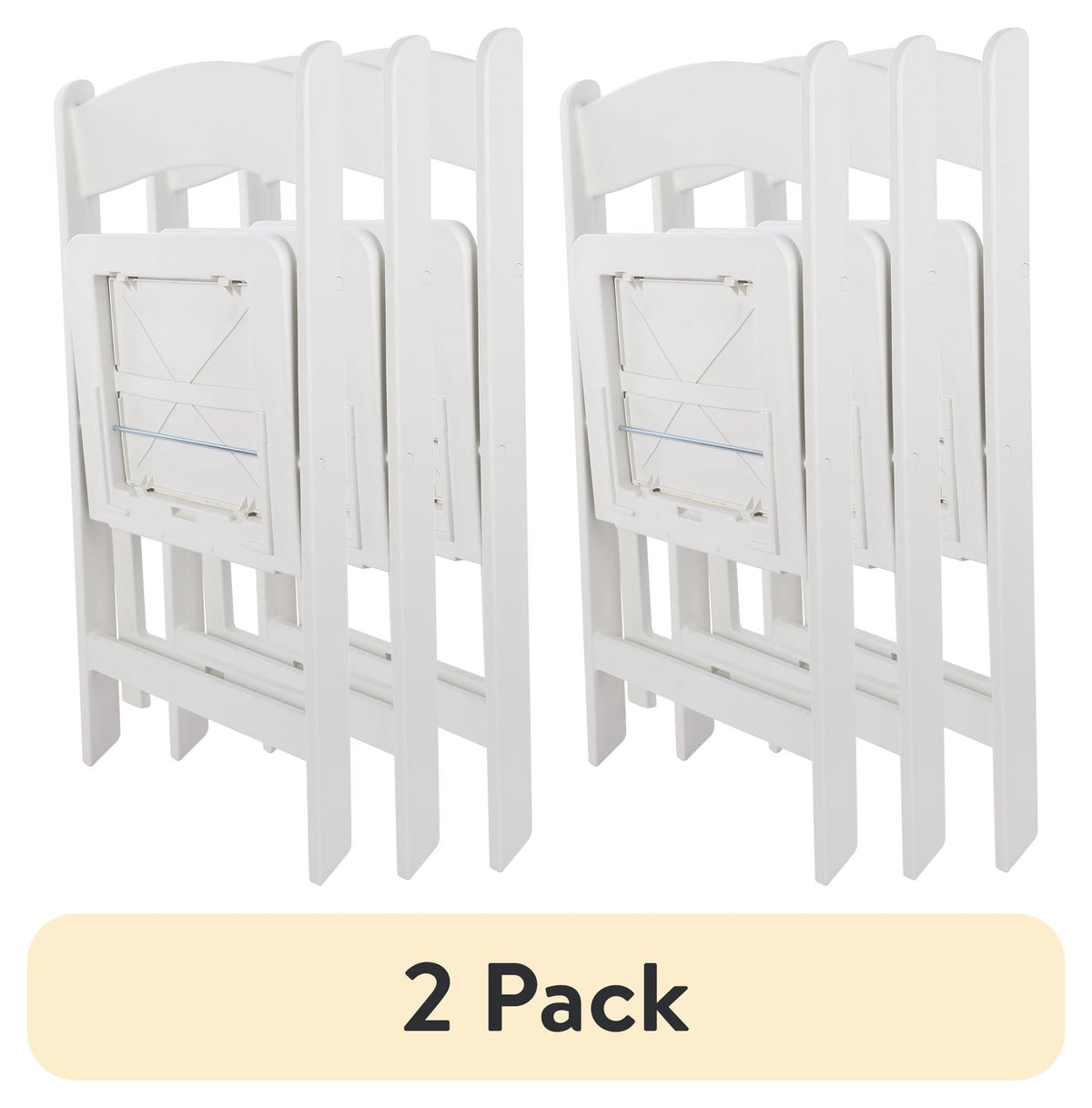 Mainstays Banquet Padded Resin Folding Chair, White, Set of 2