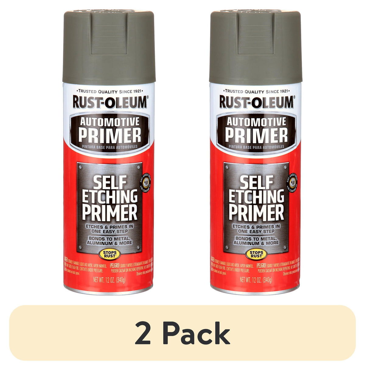 (4 pack) Rust-Oleum Automotive Self Etching Primer Spray, Dark Green, 12 oz