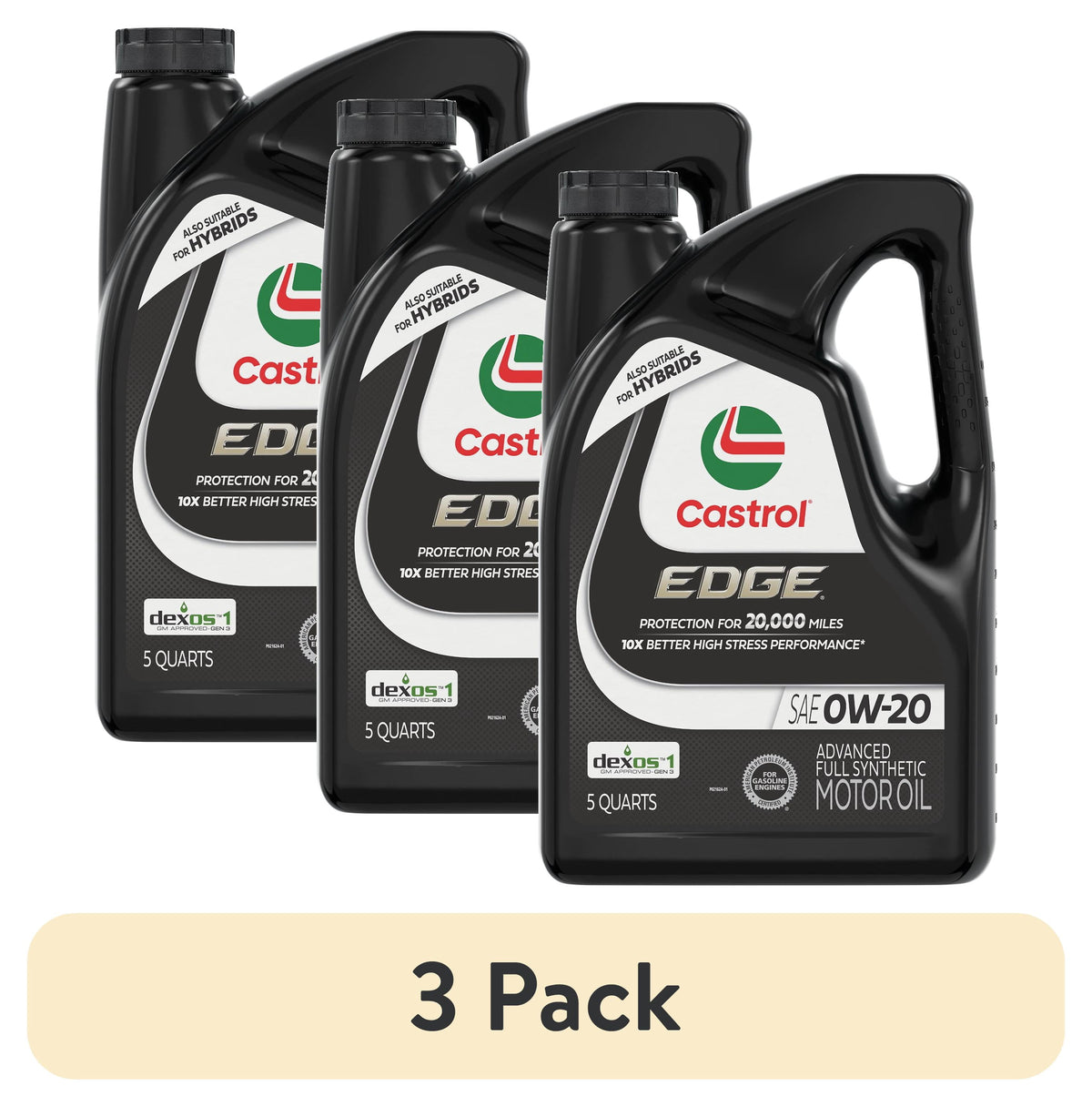 Castrol EDGE 0W-20 Advanced Full Synthetic Motor Oil, 5 Quarts