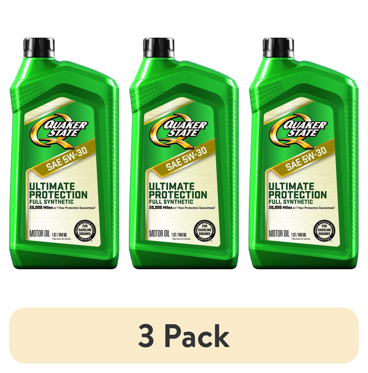 (5 pack) Quaker State Ultimate Protection Full Synthetic 5W-30 Motor Oil, 1 Quart