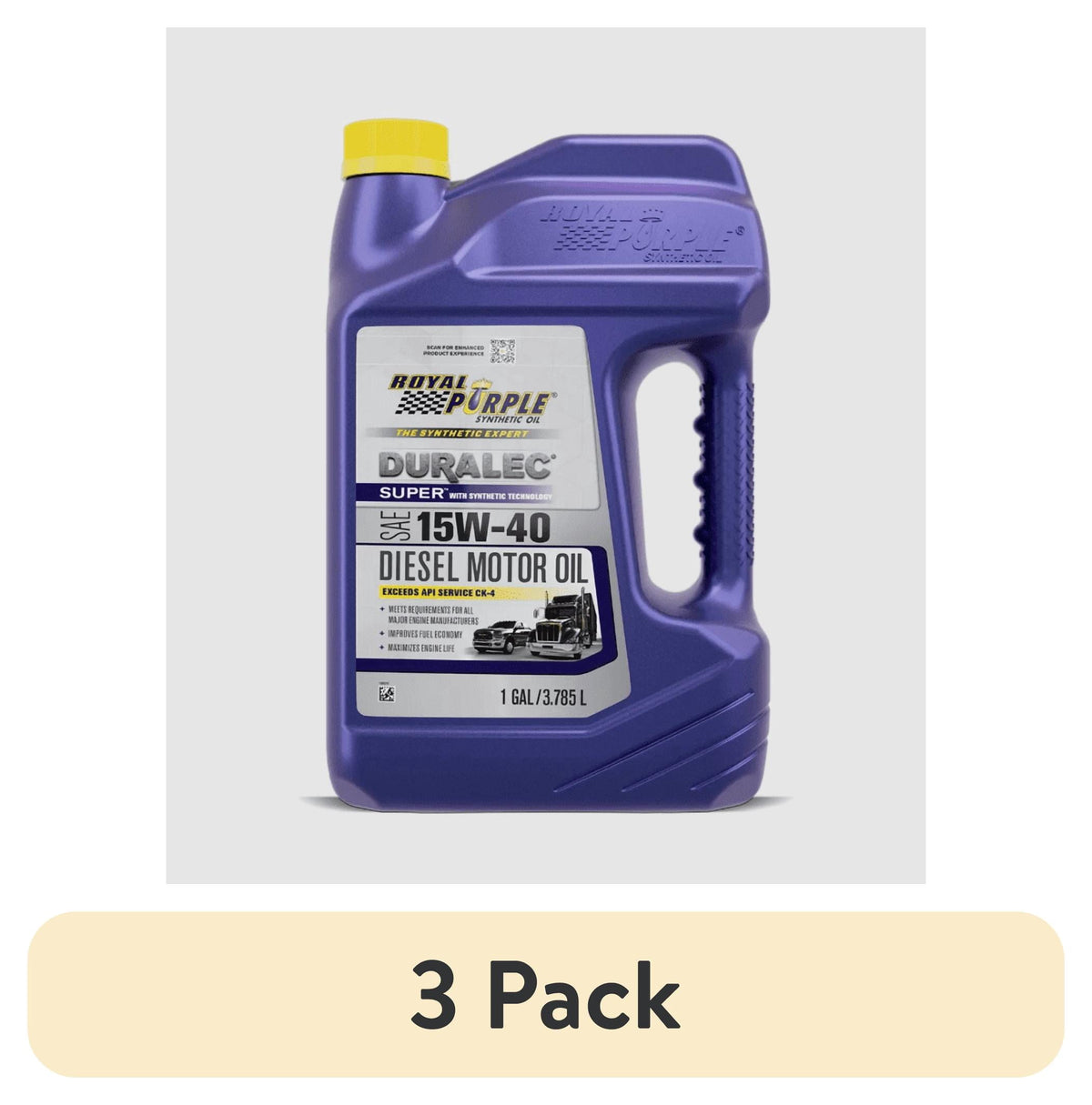 Royal Purple Duralec Super 15W-40 Diesel Motor Oil, Diesel Vehicles, 7.7 lbs, 1 Gallon