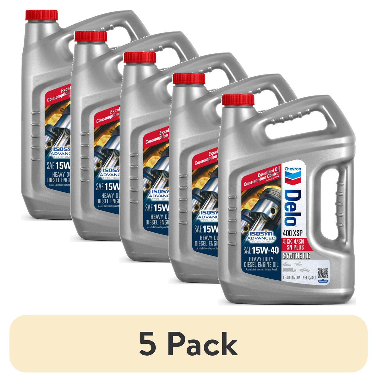 Chevron Delo XSP 15W-40 Heavy Duty Synthetic Diesel Motor Oil, 1 Gallon