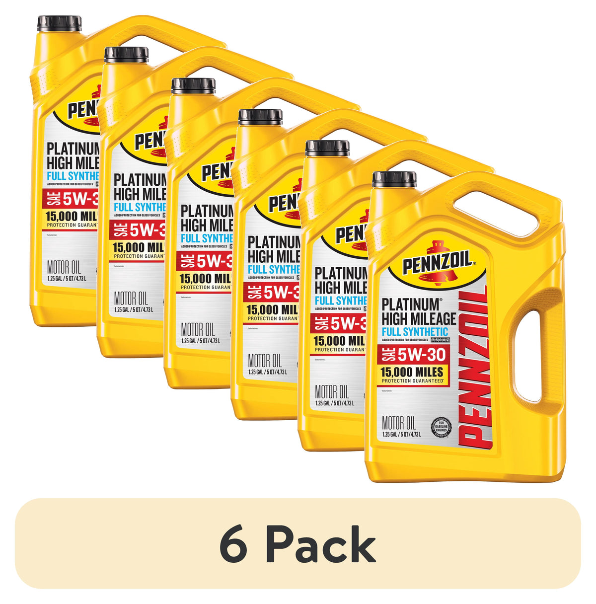 Pennzoil Platinum High Mileage Full Synthetic 5W-30 Motor Oil, 5 Quart