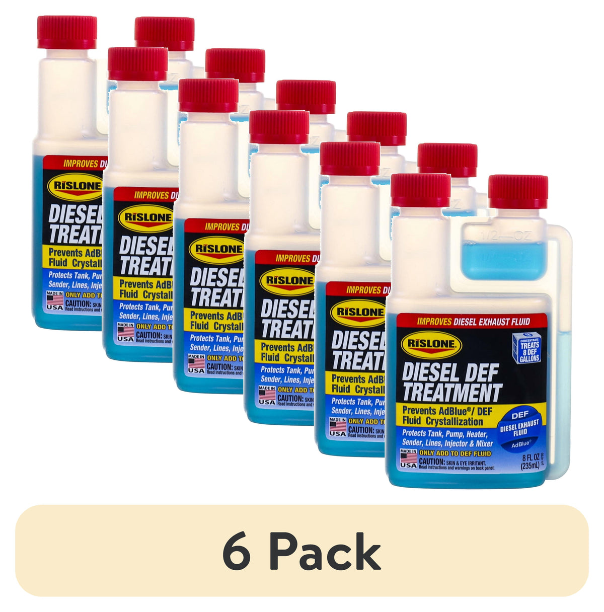 (4 pack) Rislone DEF Treatment for Diesel Vehicles, 8 fl oz Bottle