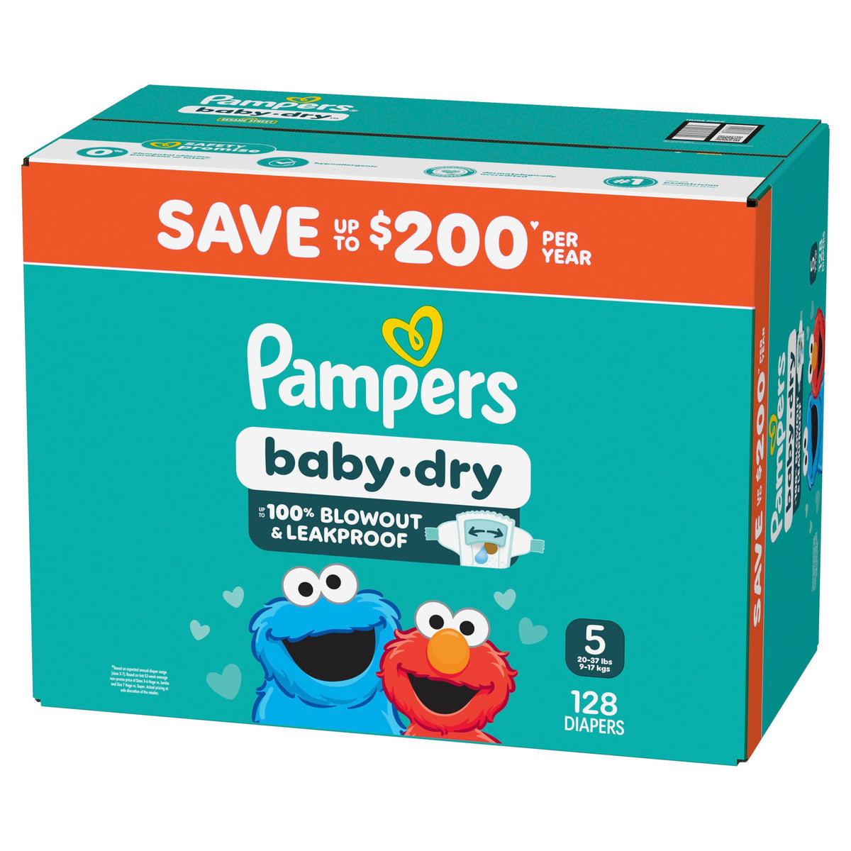 Pampers Baby Dry Diapers Size 5, 128 Count (Select for More Options)