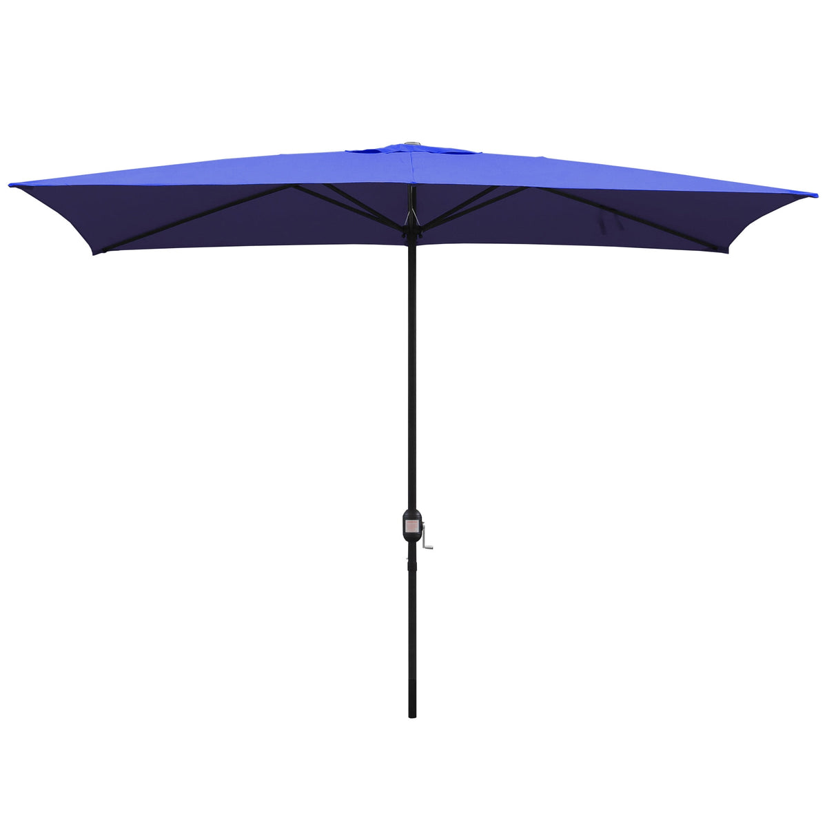 Abble 10x6.5ft Rectangular Patio Umbrella with Crank Handle, Outdoor Market Umbrella with 6 Sturdy Umbrella Ribs, Waterproof, Green