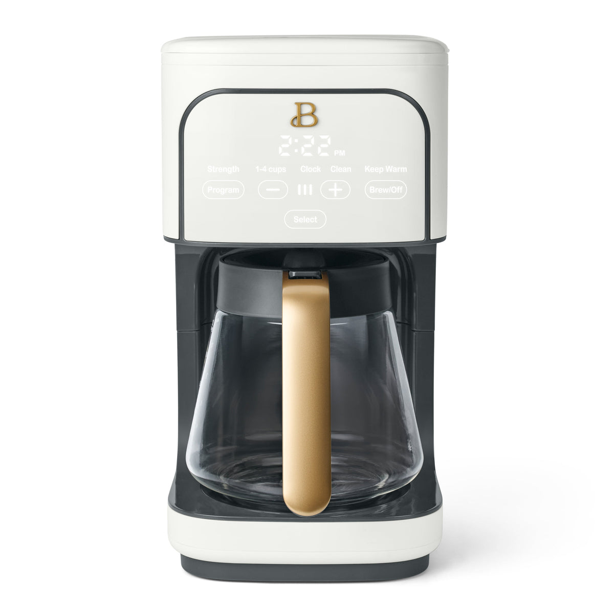 Beautiful by Drew Barrymore 12-Cup Programmable Coffee Maker, Black Sesame