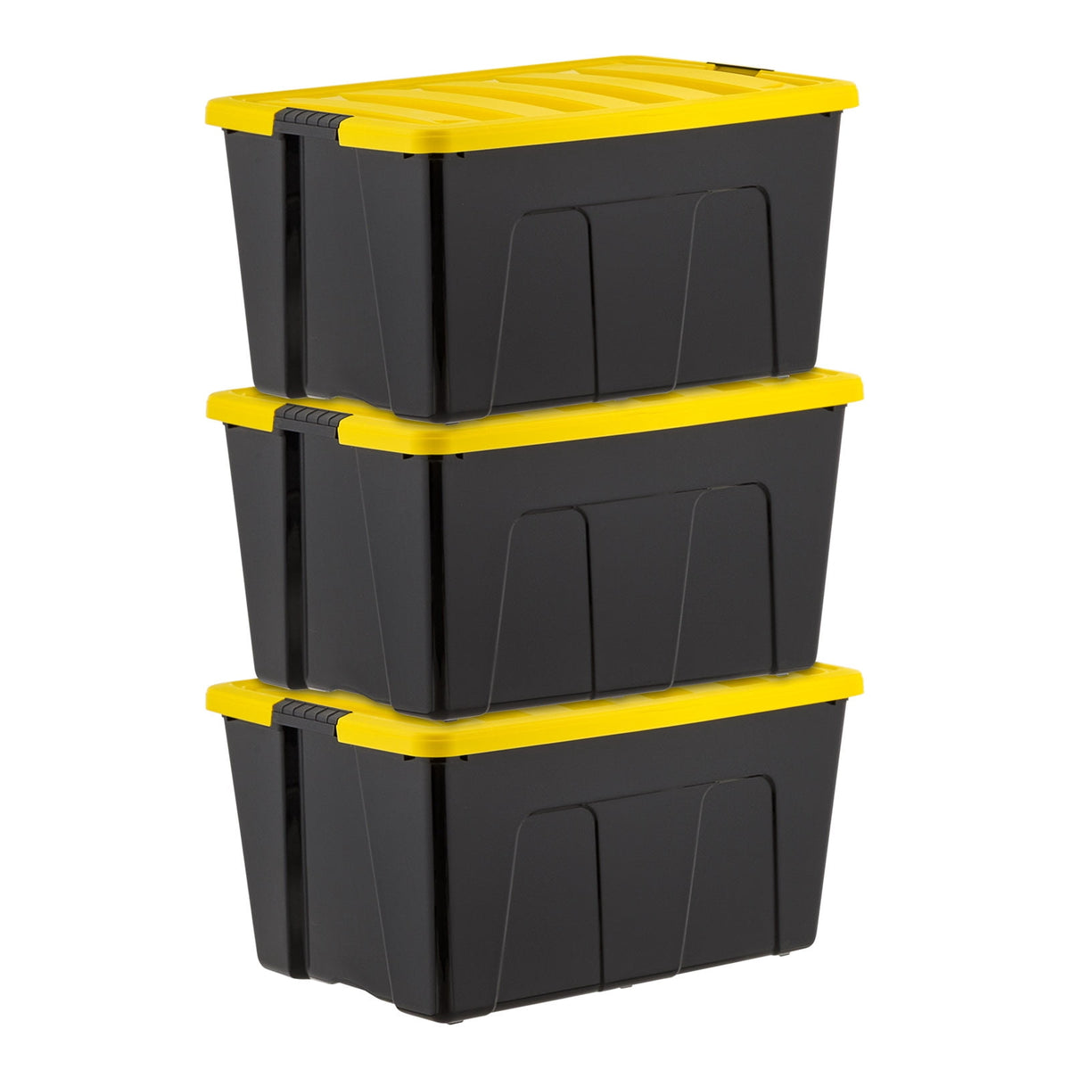 IRIS 60 Qt Black Plastic Storage Bin with Lid Tote, Plastic Storage Container with Lid, 6-Pack