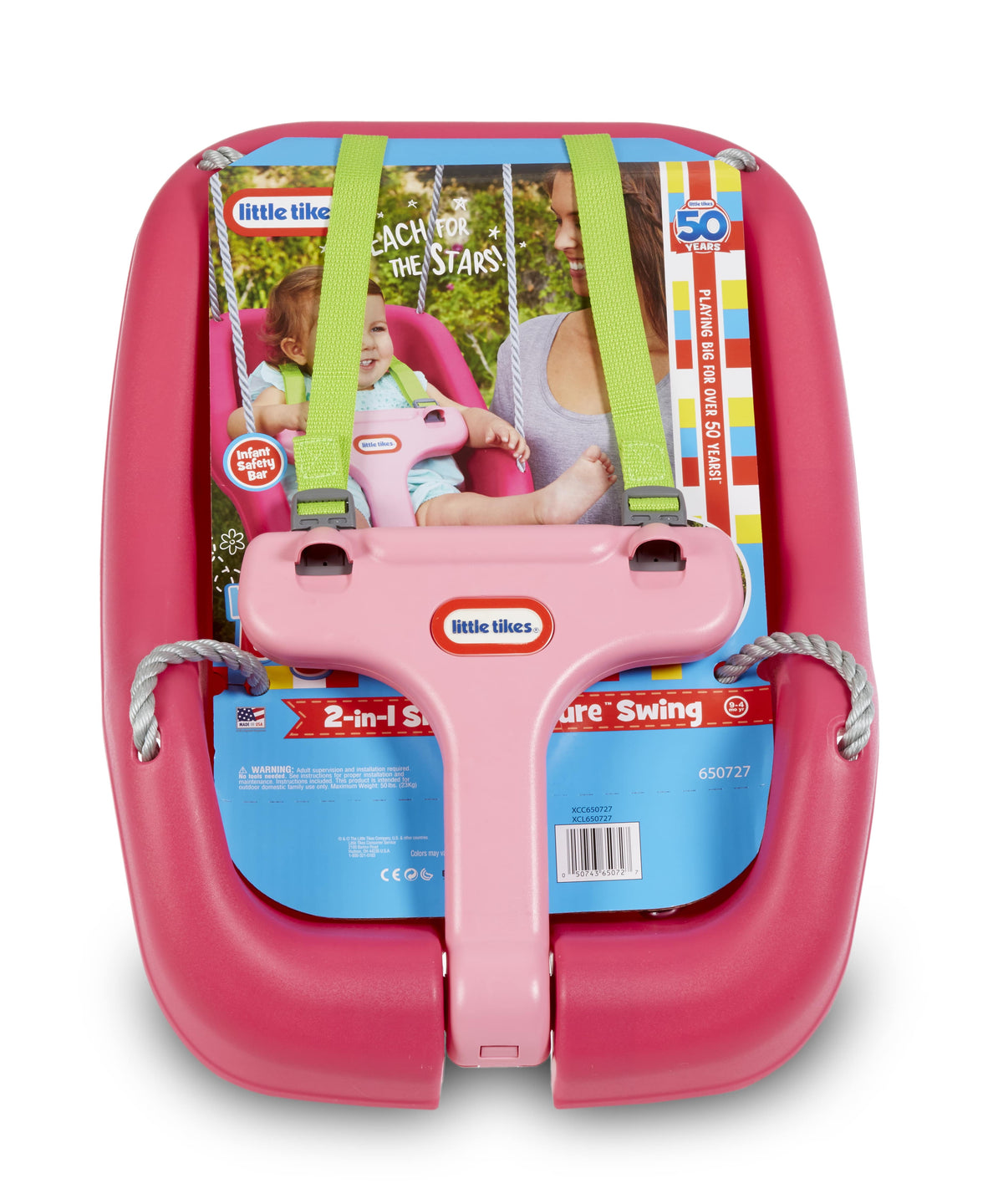 Little Tikes 2-in-1 Snug and Secure Swing, High Back Swing, Blue