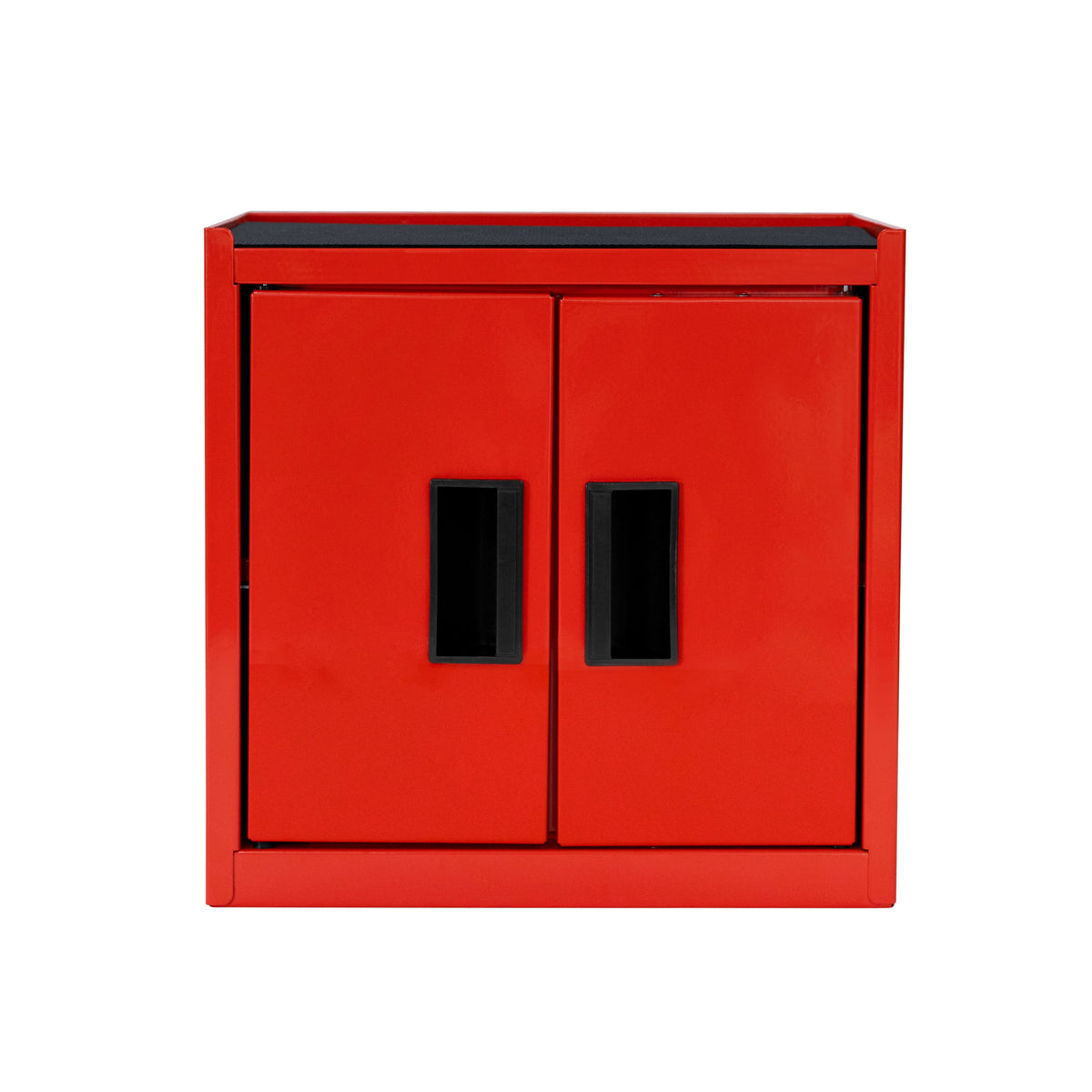 Hyper Tough Mini Tool Cabinet, 11.6 in, Steel, Black, Double Doors, Non-Slip Top Mat