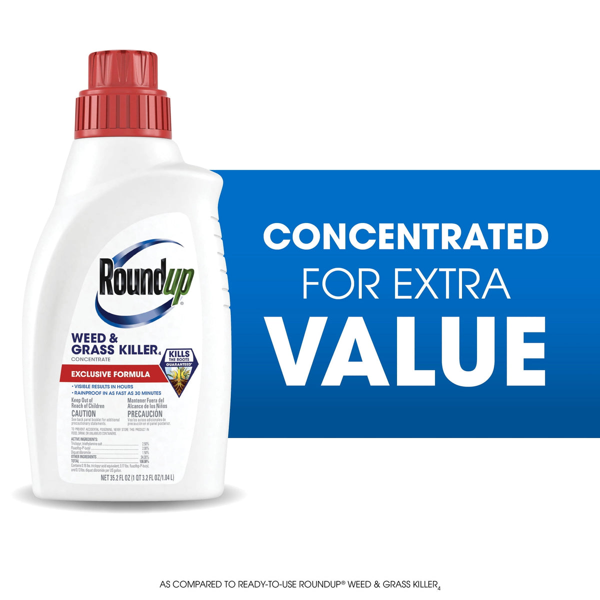 Roundup Weed & Grass Killer₄ Concentrate, Use In Flower Beds and other areas of your yard, 64 fl.oz.