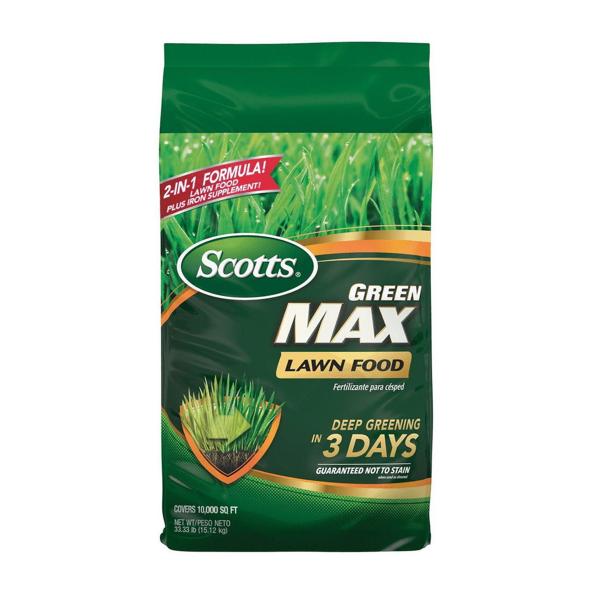 Scotts Green Max Lawn Food, Fertilizer Plus Iron Supplement, 5,000 sq. ft., 16.67 lbs.