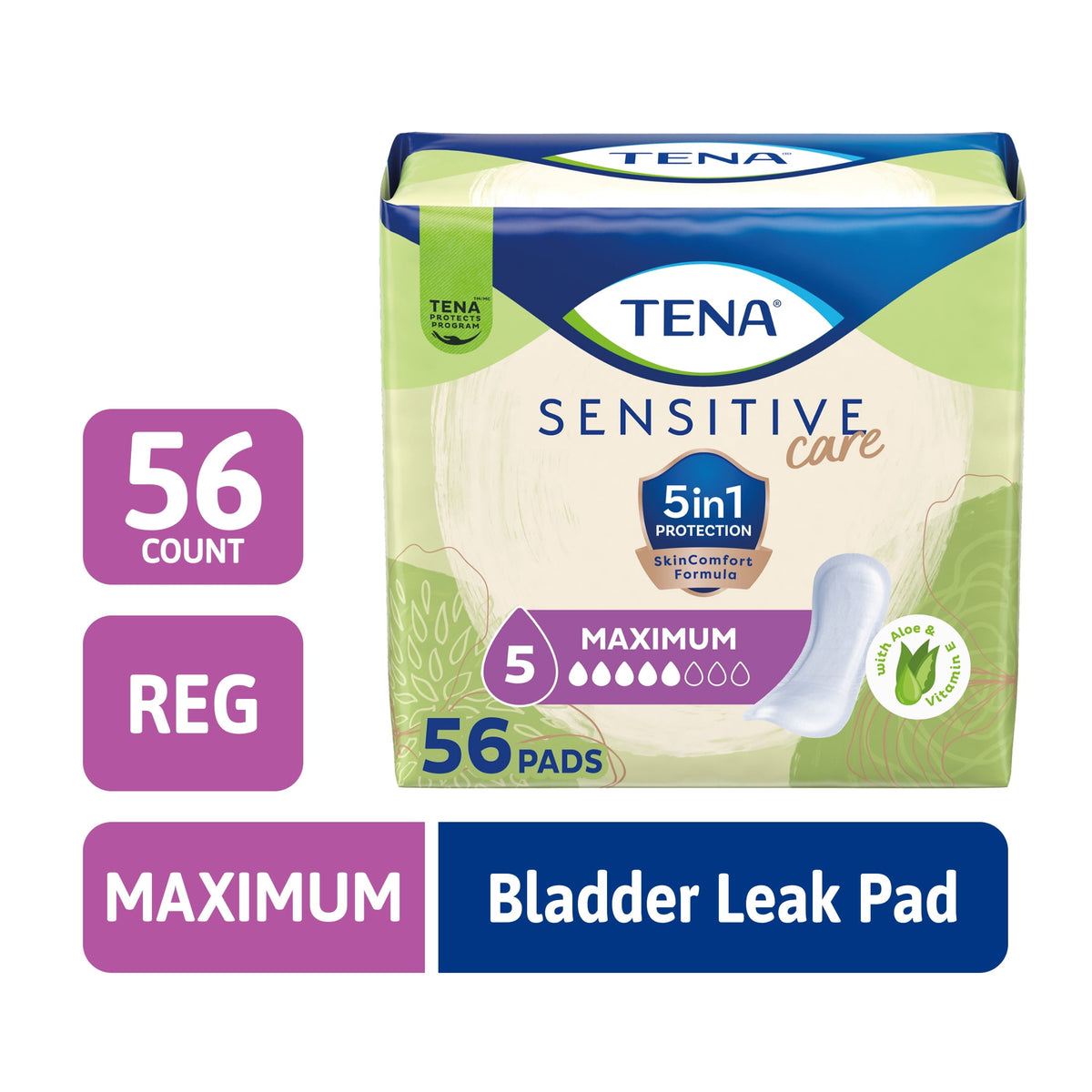 TENA Sensitive Care Maximum Absorbency Incontinence Pad for Women, 168 Ct