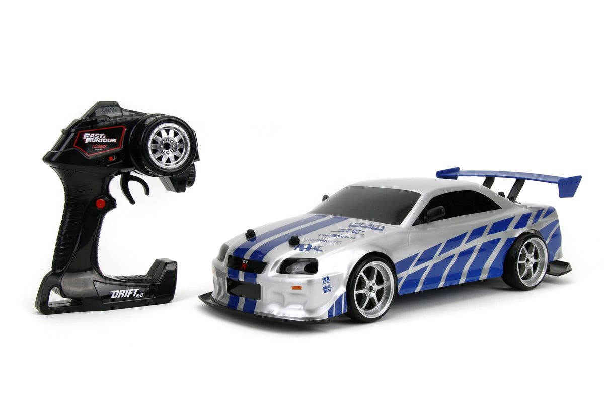 Fast & Furious 1:10 Nissan Skyline GT-R R34 Drift RC Radio Control Cars, Plastic, 8+