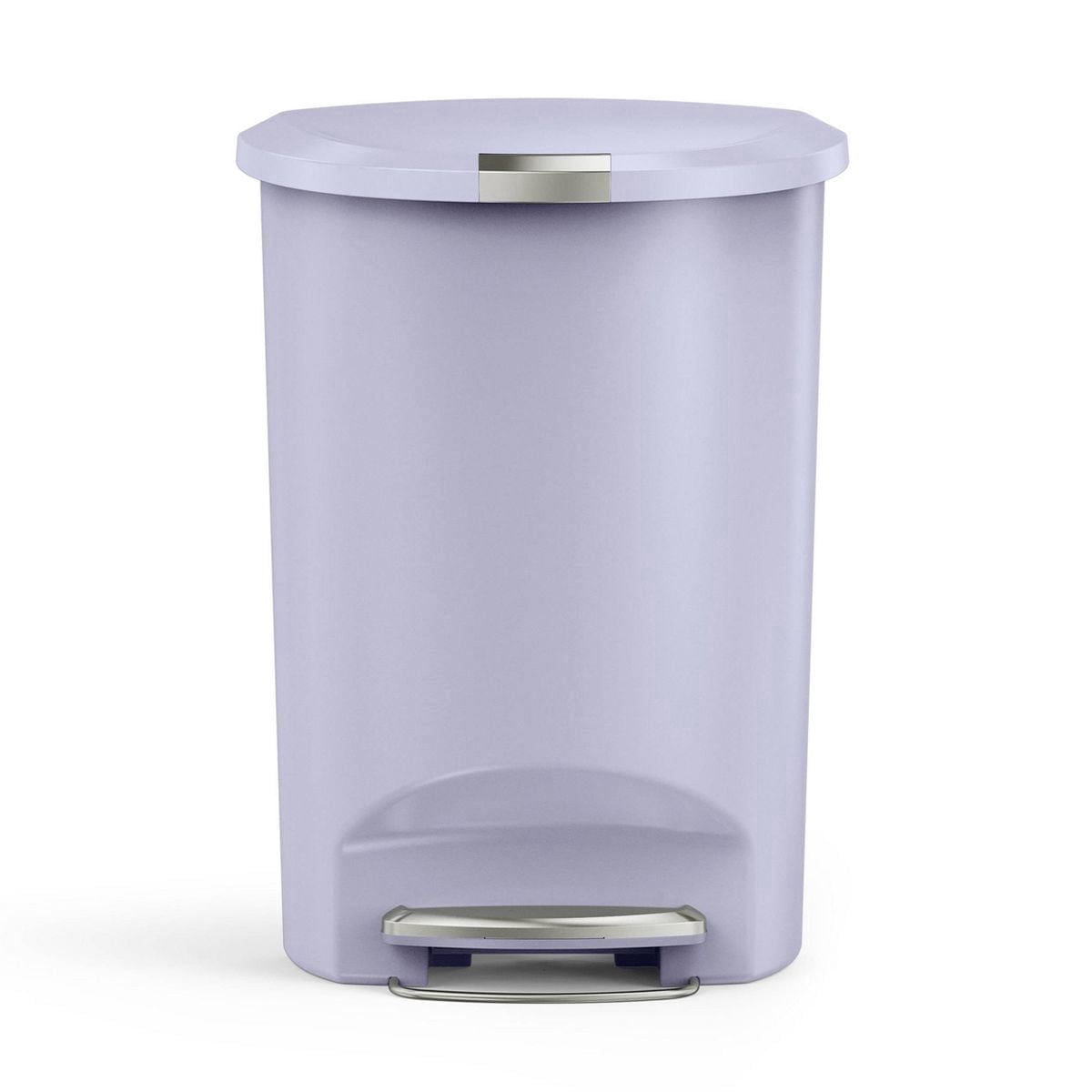 simplehuman Kitchen Trash Can, 13 Gallon Plastic Step Garbage Bin with Secure Slide Lock, Soft Close Lid, Gray