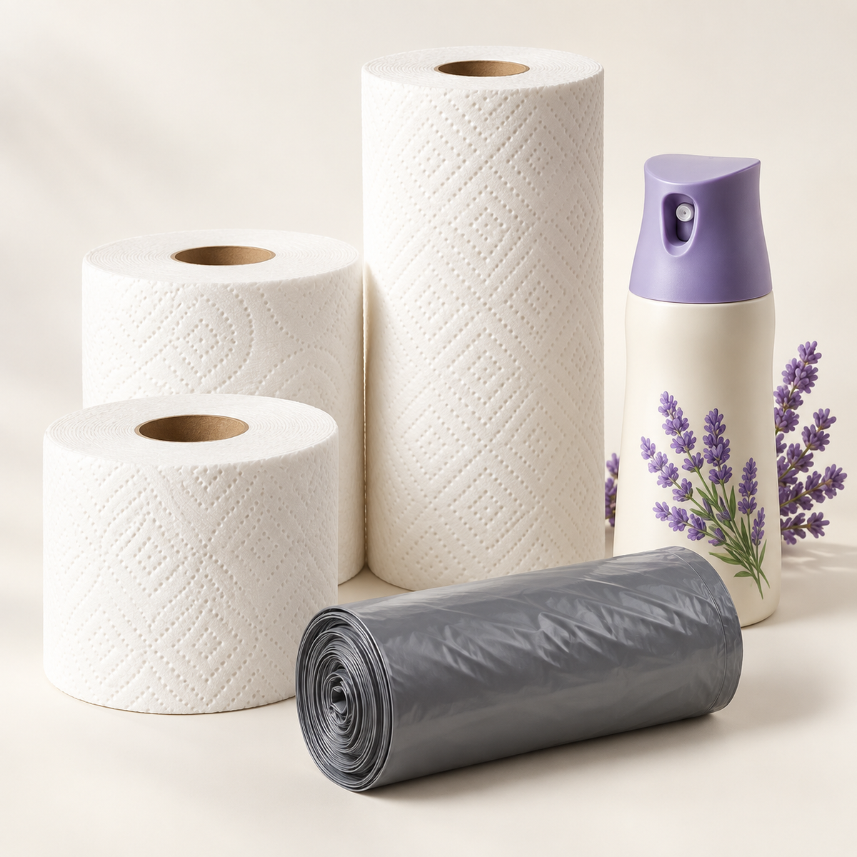 Paper Goods & Home Freshness collection studio illustration
