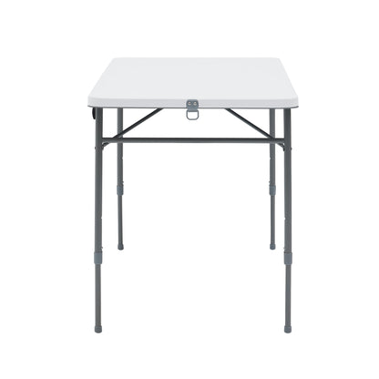 Mainstays 4 ft Adjustable Height Fold-in-Half Centerfold Folding Table, White