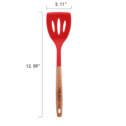 The Pioneer Woman 10-Piece Silicone Kitchen Utensil Set with Acacia Wood Handles, Red