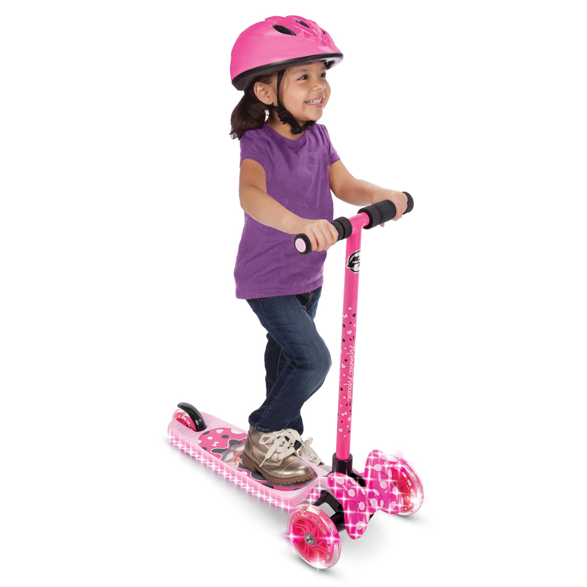 Huffy Disney Minnie Mouse Light-Up Toddler Scooter, Ages 3+, Pink, Girls