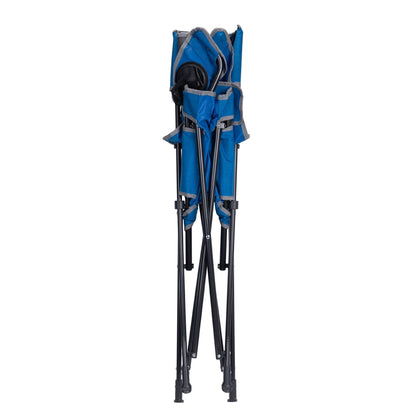 GCI Outdoor Comfort Quad Lightweight Folding Camping Chair with Carry Bag, Heathered Royal