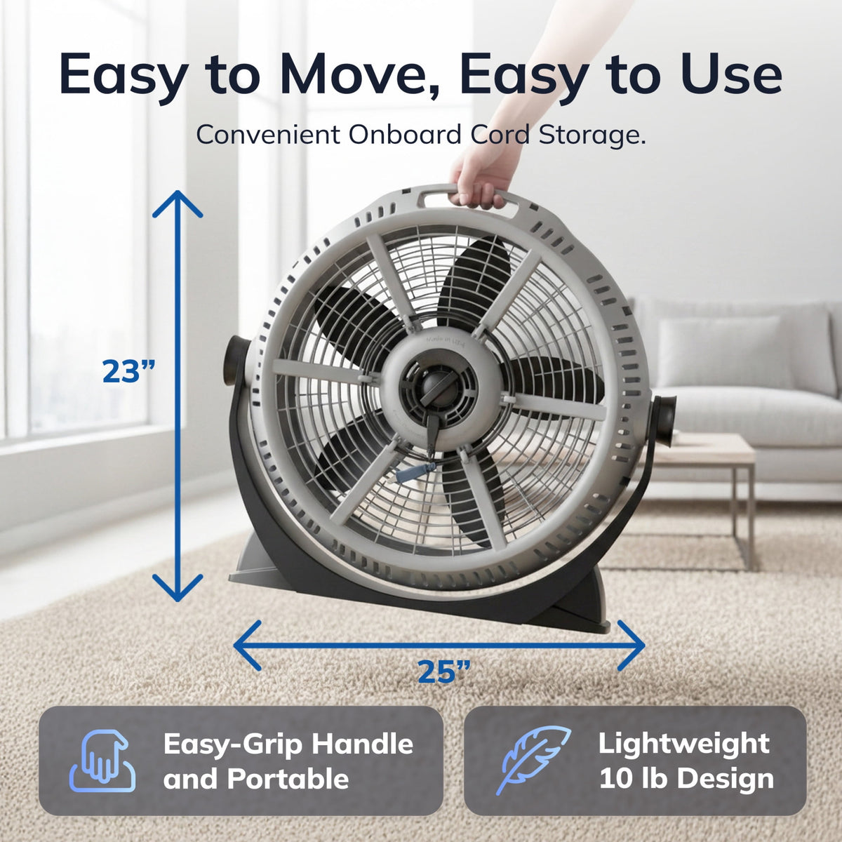 Lasko Wind Machine 20" 3-Speed Pivoting Head Air Circulator Fan A20304