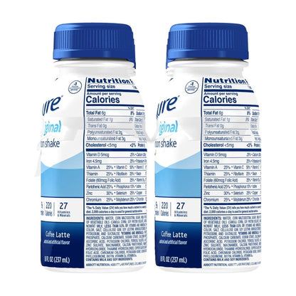 Ensure Original Nutrition Shake, 9g Protein, Coffee Latte, 8 fl oz - 24 Pack