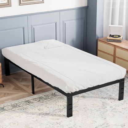 CONCETTA 14" Twin Bed Frame, Heavy Duty Metal Platform Bed Frame with Underbed Storage for Bedroom, No Box Spring Required, Black