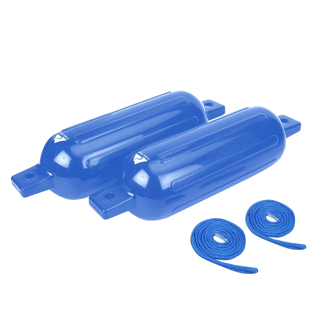 Ozark Trail Inflatable Boat Fenders 2-Pack, Blue 5.5x20 Inches with Fender Lines