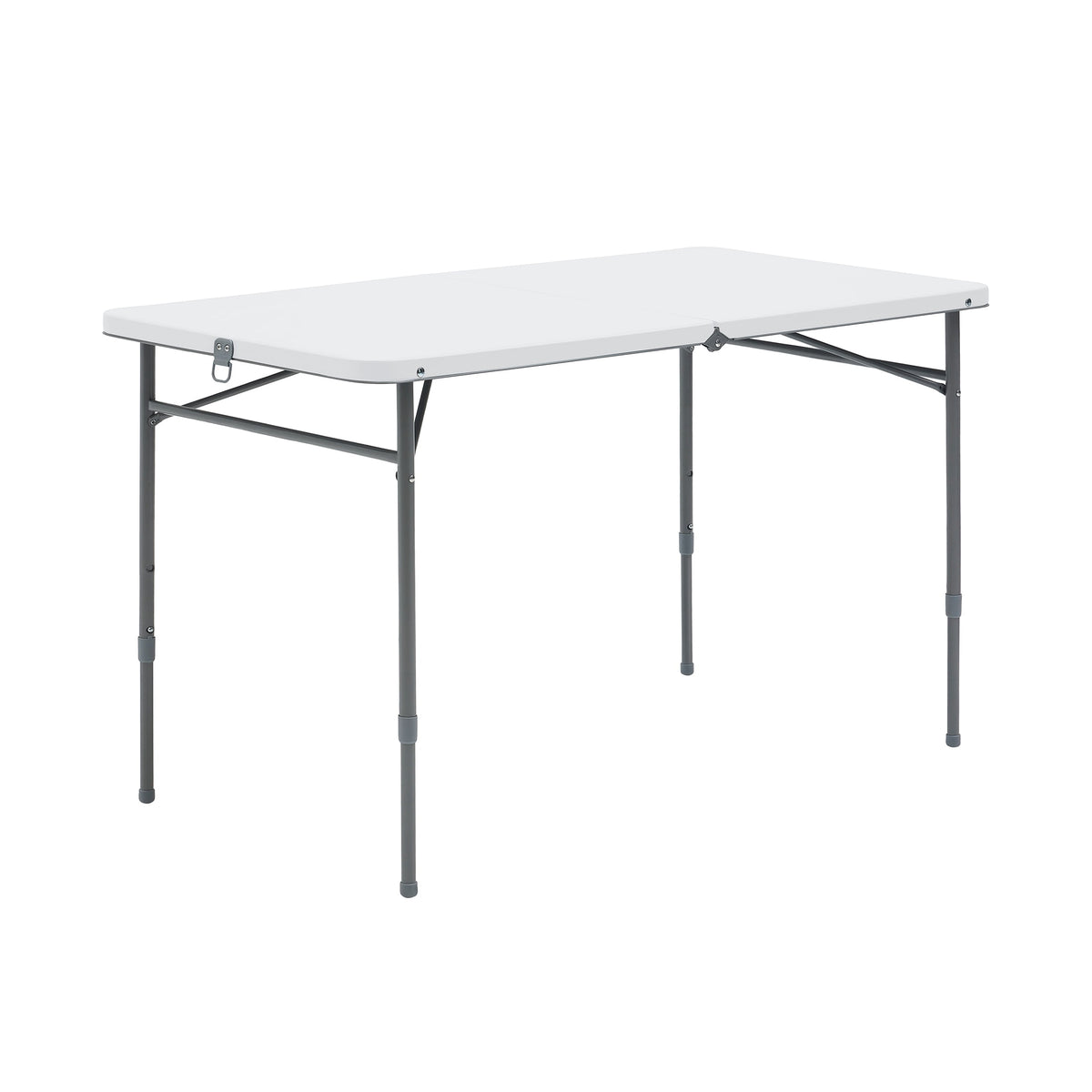 Mainstays 4 ft Adjustable Height Fold-in-Half Centerfold Folding Table, White