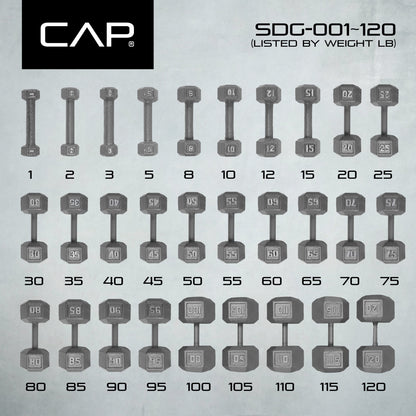 CAP Barbell 35lb Cast Iron Hex Dumbbell, Single