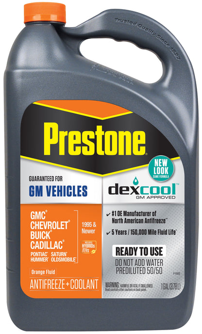 (2 pack) Prestone DEX-COOL Antifreeze+Coolant for GM Vehicles; Extended Life -1 gal- Ready to Use, 50/50