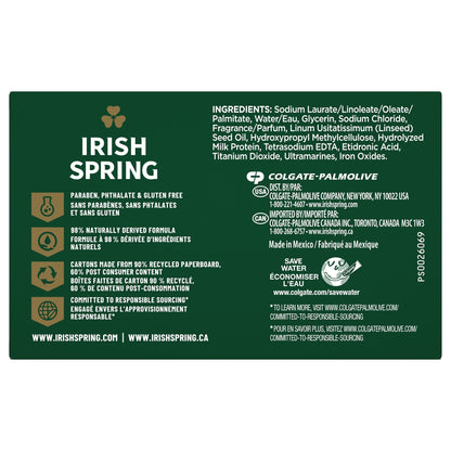 (4 pack) Irish Spring Moisture Blast Deodorant Bar Soap for Men, 3.7 oz Bar (12 Pack)