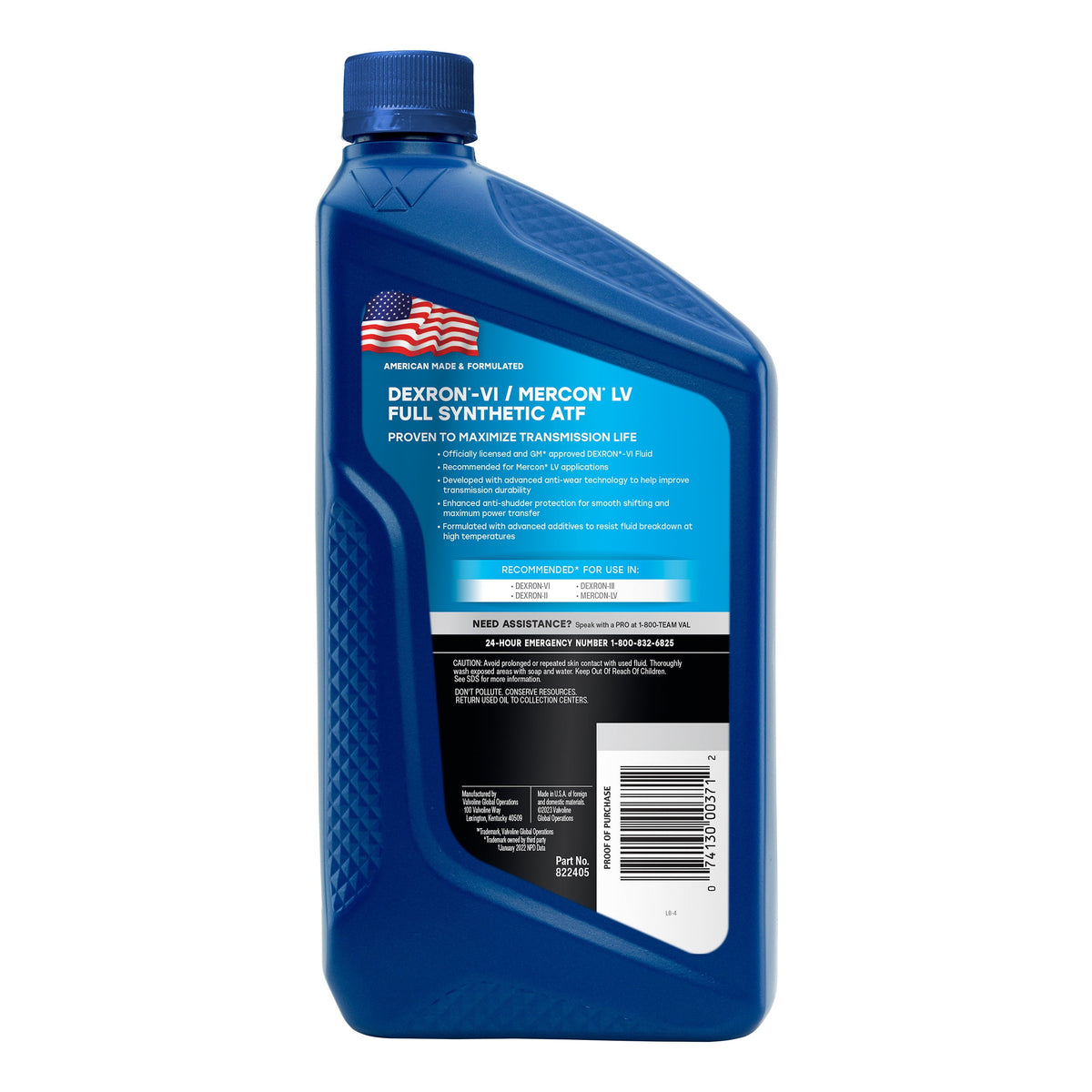 (6 pack) Valvoline Dexron VI/Mercon LV Full Synthetic Automatic Transmission Fluid (ATF) 1 QT