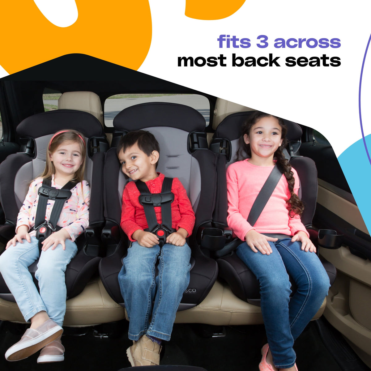 Cosco Kids Finale 2-in-1 Toddler Booster Car Seat, Fiberwave II, Black/Grey, Harness Booster Car Seat