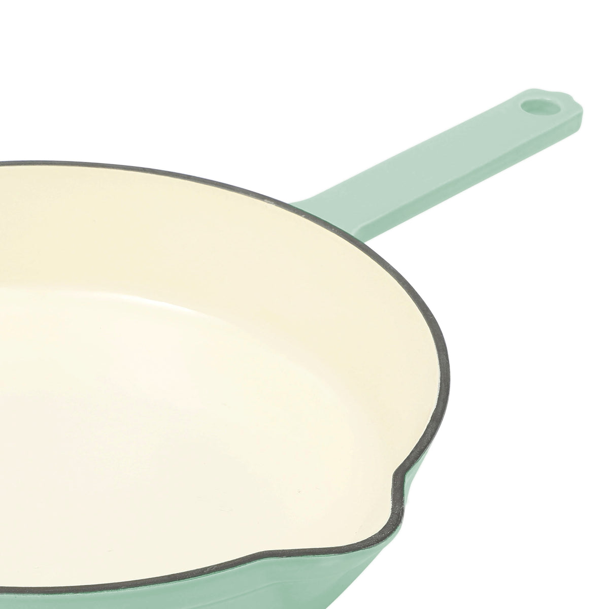 The Pioneer Woman 12 in Enameled Cast Iron Skillet, Green, Oven Safe