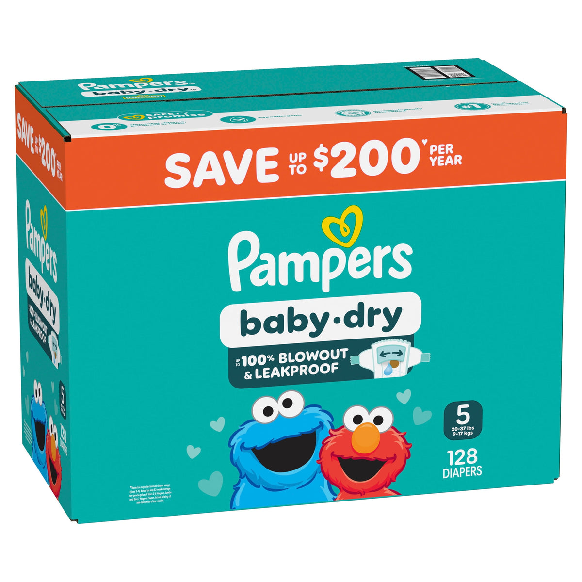 Pampers Baby Dry Diapers Size 5, 128 Count (Select for More Options)