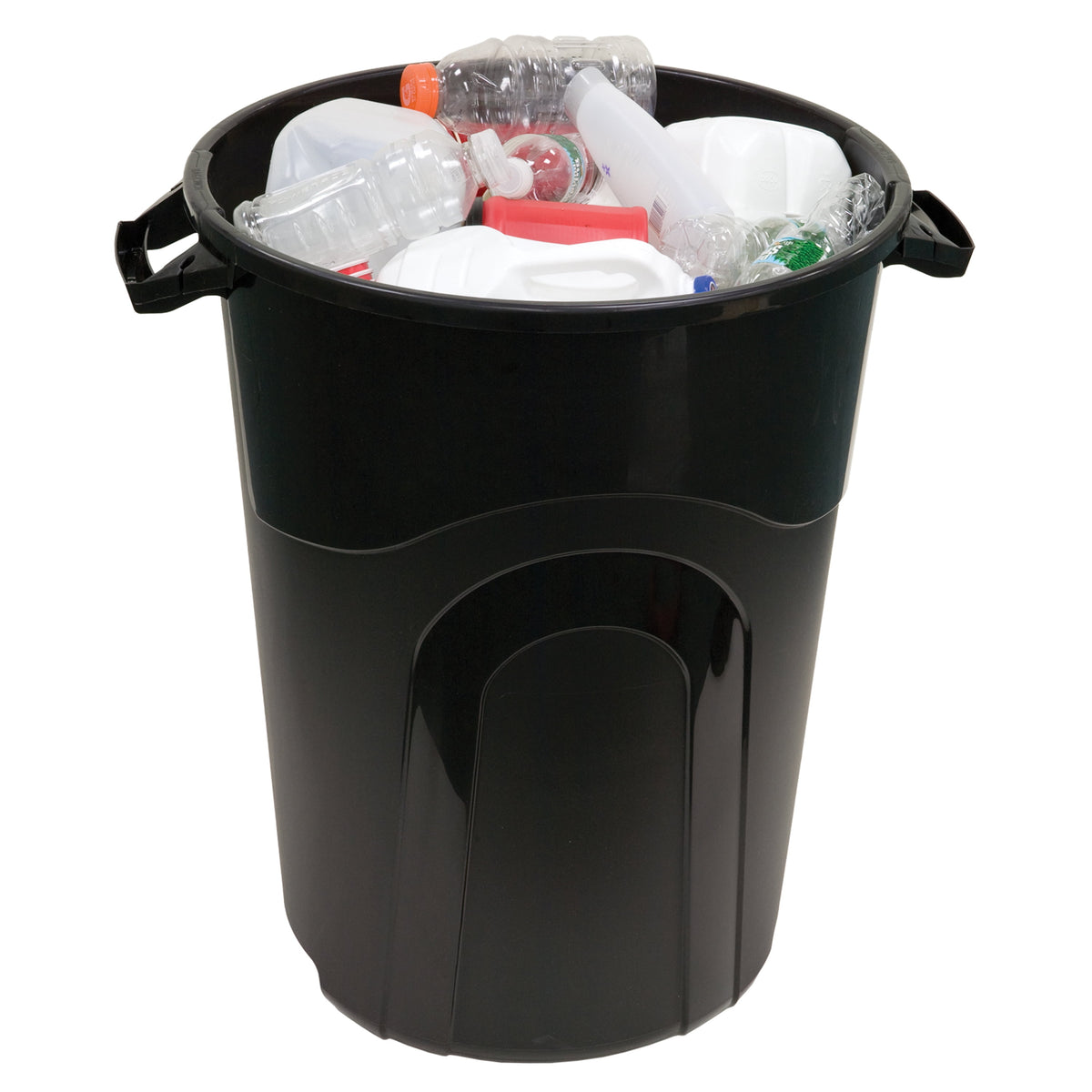 (2 pack) Hyper Tough 32 Gallon Injection Molded Plastic Trash Can with Click Lock Lid