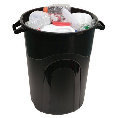(2 pack) Hyper Tough 32 Gallon Injection Molded Plastic Trash Can with Click Lock Lid