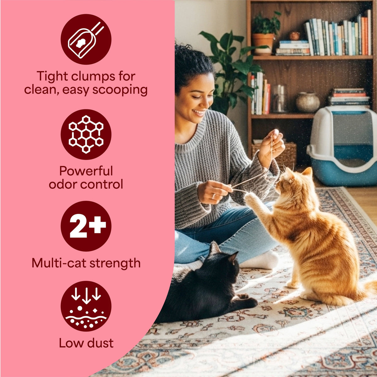 Fresh Step Extreme Clump Multi-Cat Clumping Cat Litter, Febreze Freshness Scent, 38 lb, Easy Pour Pouches (4 Pack)