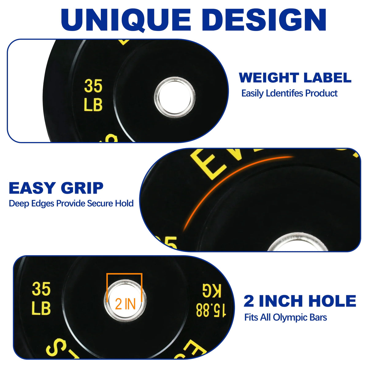 BalanceFrom Olympic Bumper Plate Weight Plate with Steel Hub, Black, 35lbs, Single