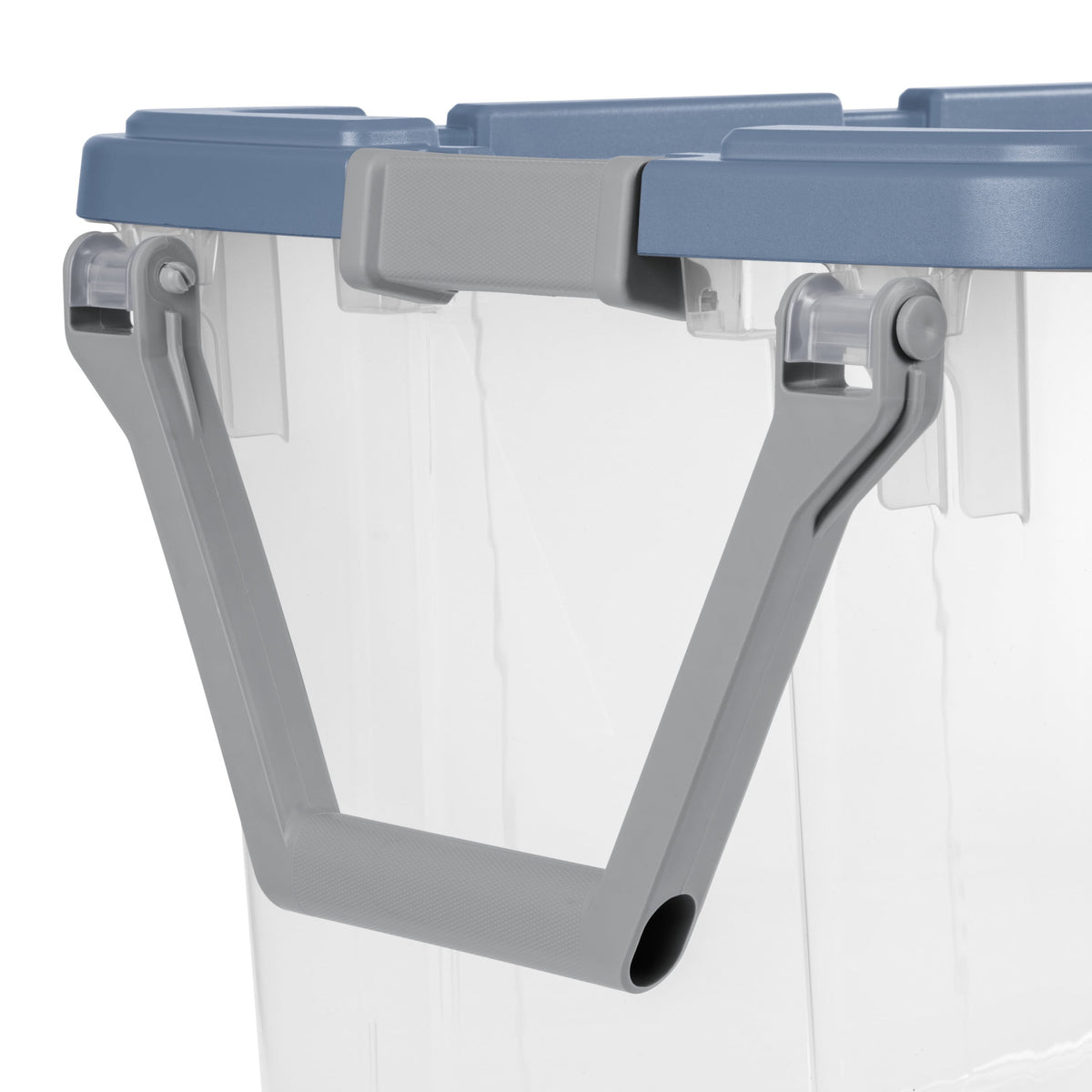Sterilite Extra-Large Wheeled Rugged Storage Bin, 160 Quart Durable Clear Storage Container with Latching Lid and Pull Handle, Blue, 2 Pack
