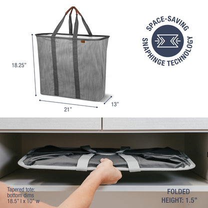 (2 pack) CleverMade Collapsible Fabric Laundry Hamper LUXE, Gray, Adult