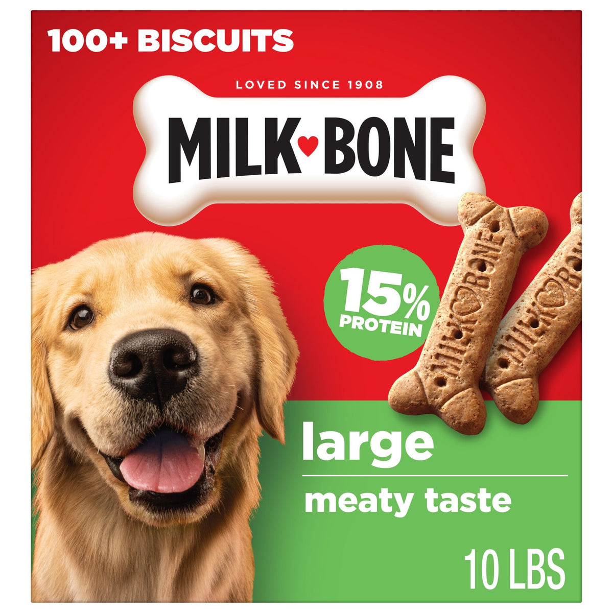 (2 pack) Milk Bone Crunchy Large Dog Treats, 10 Lb. Box, Original Beef Flavor