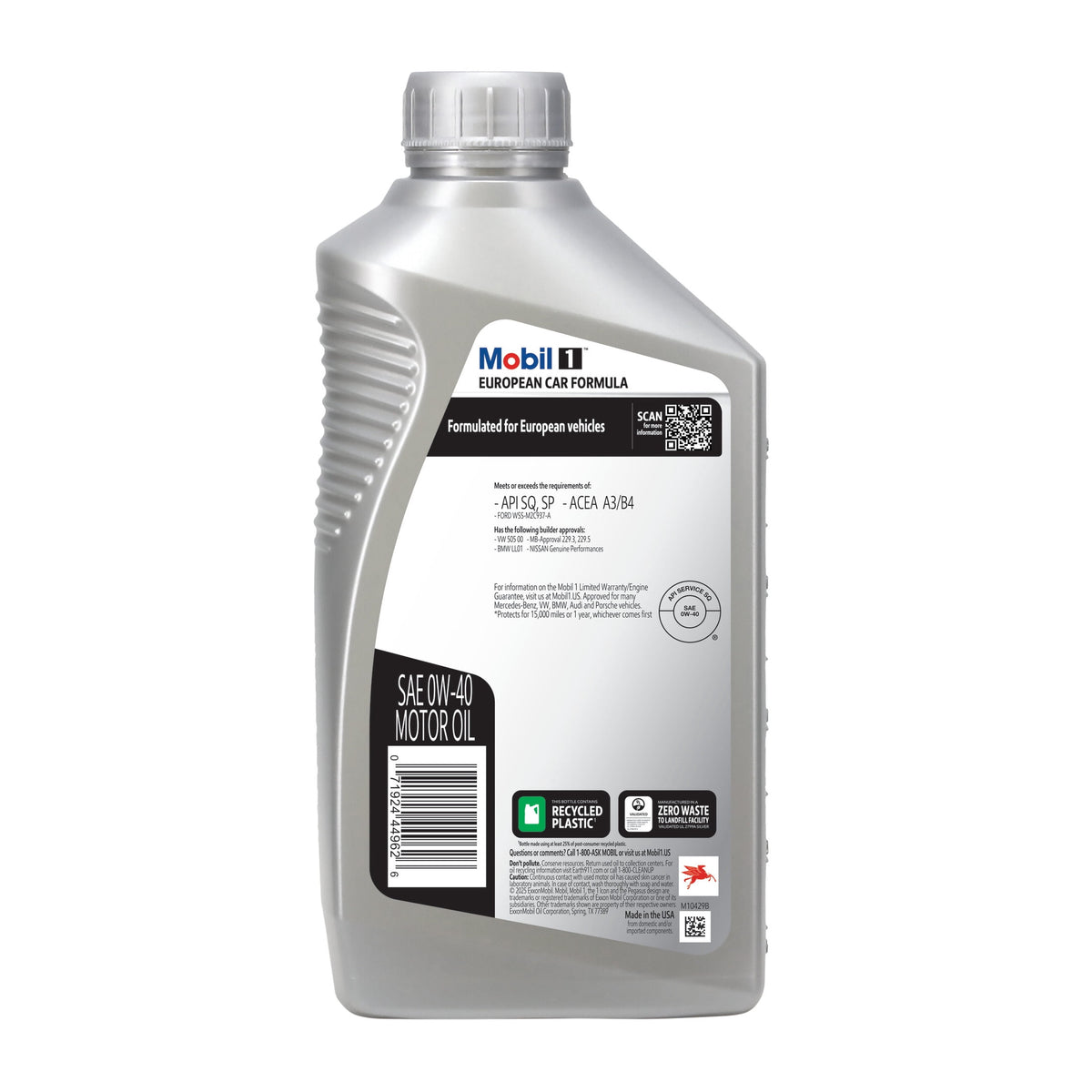 (4 pack) Mobil 1 FS European Car Formula Full Synthetic Motor Oil 0W-40, 1 Quart