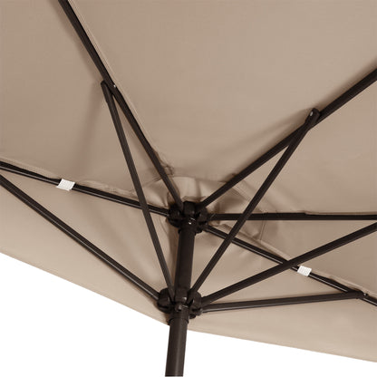 Villacera 9FT Outdoor Half Patio Umbrella - Balcony Furniture, Beige