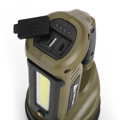 Ozark Trail 4000 Lumen Dual Source Rechargeable Flashlight with 5000 mAh Power Bank, Olive