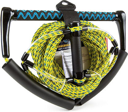 WOW Sports 70' Tow Rope for Wakeboard and Watersports, 70' Rope with Trick Handle, 1 Pack