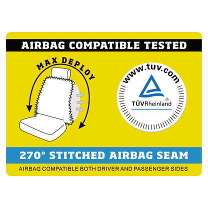 Auto Drive 2- Piece Car Seat Covers High Back Soft Faux Fur Polyester Black, Universal Fit, 2002SC101